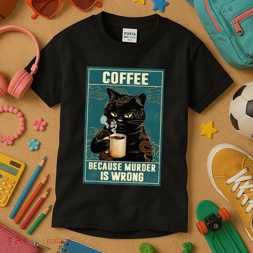 Coffee Because Murder Is Wrong Kids T-Shirt