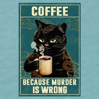 Coffee Because Murder Is Wrong Sueded Cloud Jersey T-Shirt
