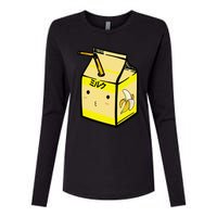 Cute Banana Milk Shake Kawaii Japanese Anime Fan Gift Yellow Womens Cotton Relaxed Long Sleeve T-Shirt