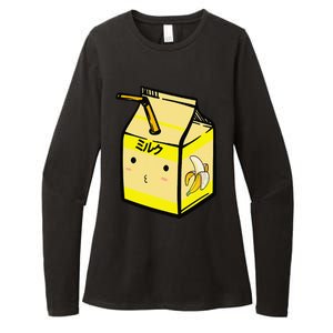 Cute Banana Milk Shake Kawaii Japanese Anime Fan Gift Yellow Womens CVC Long Sleeve Shirt