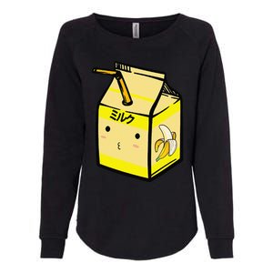 Cute Banana Milk Shake Kawaii Japanese Anime Fan Gift Yellow Womens California Wash Sweatshirt