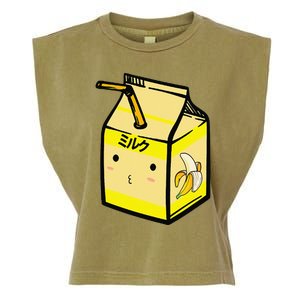 Cute Banana Milk Shake Kawaii Japanese Anime Fan Gift Yellow Garment-Dyed Women's Muscle Tee