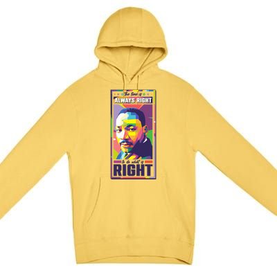 Color Block Martin Luther King The Time Is Always Right Premium Pullover Hoodie