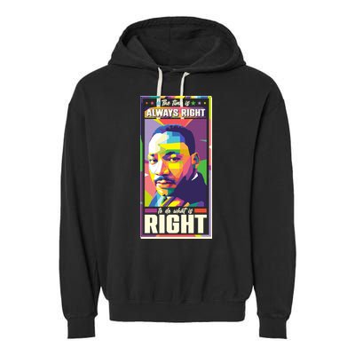 Color Block Martin Luther King The Time Is Always Right Garment-Dyed Fleece Hoodie