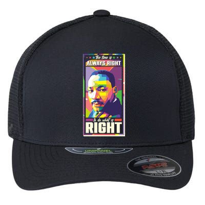 Color Block Martin Luther King The Time Is Always Right Flexfit Unipanel Trucker Cap