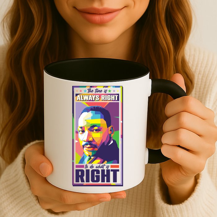 Color Block Martin Luther King The Time Is Always Right Mug