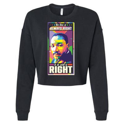 Color Block Martin Luther King The Time Is Always Right Cropped Pullover Crew
