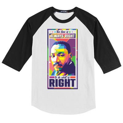 Color Block Martin Luther King The Time Is Always Right Kids Colorblock Raglan Jersey