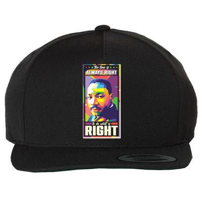 Color Block Martin Luther King The Time Is Always Right Wool Snapback Cap