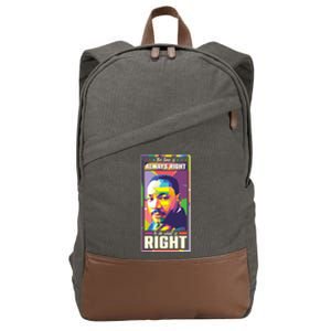 Color Block Martin Luther King The Time Is Always Right Cotton Canvas Backpack