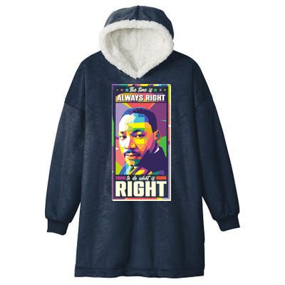 Color Block Martin Luther King The Time Is Always Right Hooded Wearable Blanket