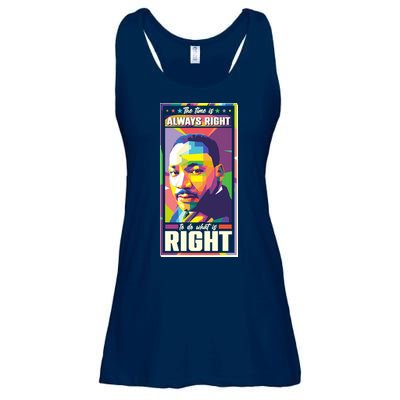 Color Block Martin Luther King The Time Is Always Right Ladies Essential Flowy Tank