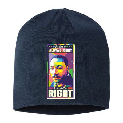 Color Block Martin Luther King The Time Is Always Right Sustainable Beanie
