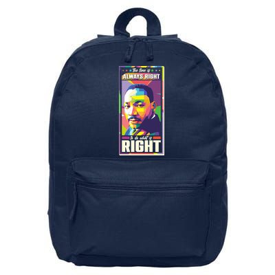 Color Block Martin Luther King The Time Is Always Right 16 in Basic Backpack