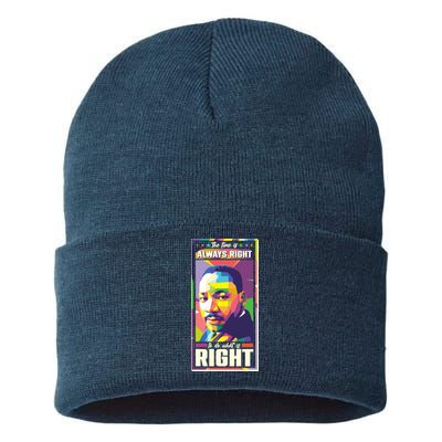 Color Block Martin Luther King The Time Is Always Right Sustainable Knit Beanie