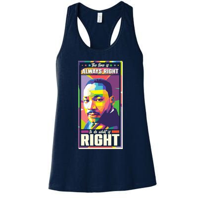 Color Block Martin Luther King The Time Is Always Right Womens Tank Top