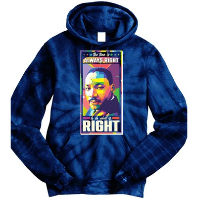 Color Block Martin Luther King The Time Is Always Right Tie Dye Hoodie