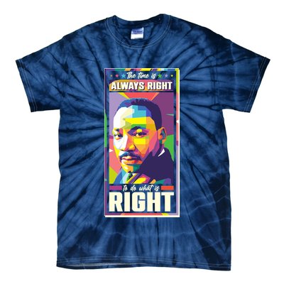 Color Block Martin Luther King The Time Is Always Right Tie-Dye T-Shirt