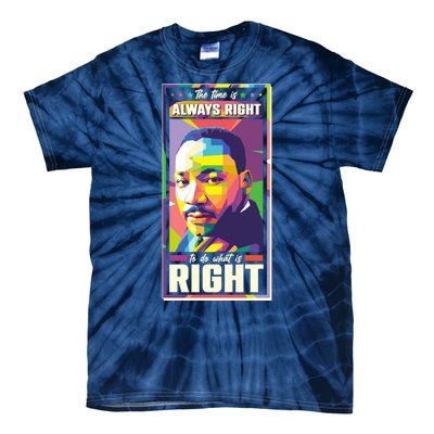 Color Block Martin Luther King The Time Is Always Right Tie-Dye T-Shirt