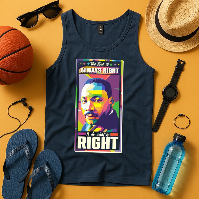 Color Block Martin Luther King The Time Is Always Right Tank Top