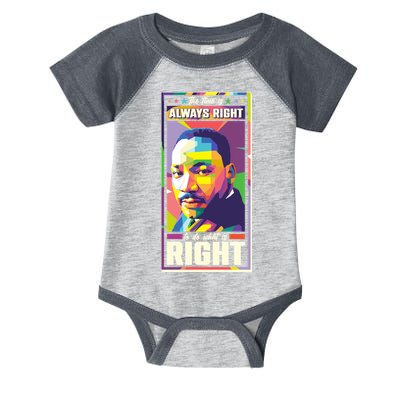 Color Block Martin Luther King The Time Is Always Right Infant Baby Jersey Bodysuit