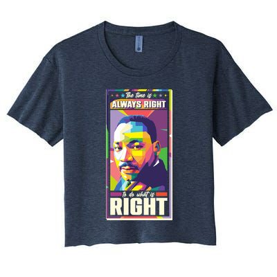 Color Block Martin Luther King The Time Is Always Right Crop Top