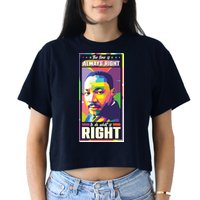 Color Block Martin Luther King The Time Is Always Right Crop Top