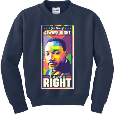 Color Block Martin Luther King The Time Is Always Right Kids Sweatshirt