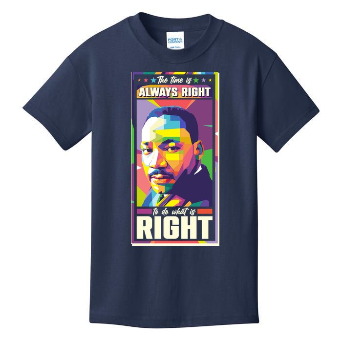 Color Block Martin Luther King The Time Is Always Right Kids T-Shirt