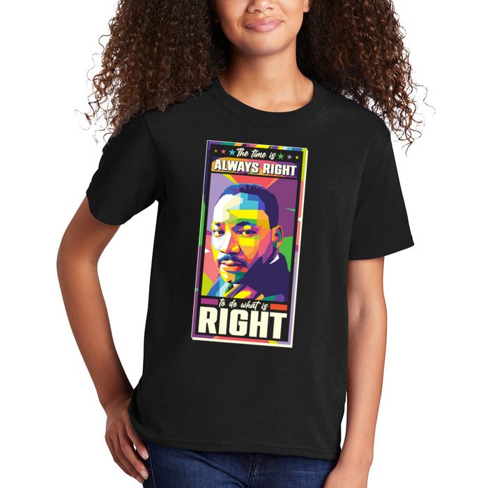 Color Block Martin Luther King The Time Is Always Right Kids T-Shirt
