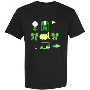 Coquette Bow Masters Golf Tournament Graphic Golfing Golfer Garment-Dyed Heavyweight T-Shirt