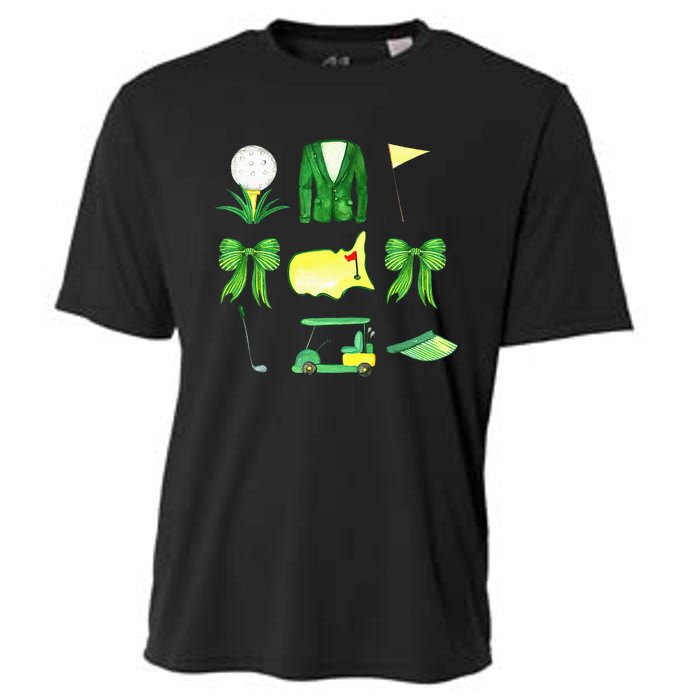 Coquette Bow Masters Golf Tournament Graphic Golfing Golfer Cooling Performance Crew T-Shirt