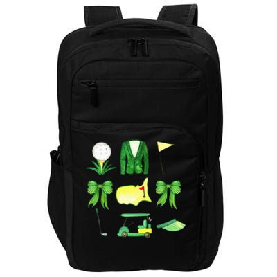 Coquette Bow Masters Golf Tournament Graphic Golfing Golfer Impact Tech Backpack