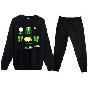 Coquette Bow Masters Golf Tournament Graphic Golfing Golfer Premium Crewneck Sweatsuit Set