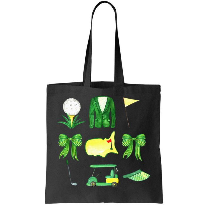 Coquette Bow Masters Golf Tournament Graphic Golfing Golfer Tote Bag