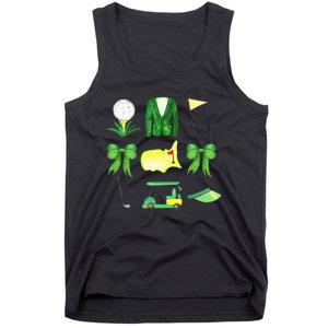 Coquette Bow Masters Golf Tournament Graphic Golfing Golfer Tank Top