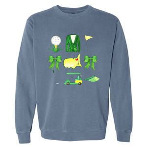 Coquette Bow Masters Golf Tournament Graphic Golfing Golfer Garment-Dyed Sweatshirt