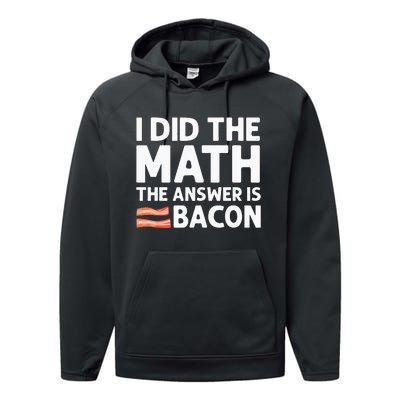 Cool Bacon Math Foodie Bacon Strips Eggs Meat Performance Fleece Hoodie