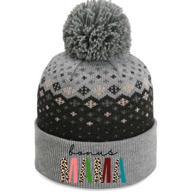 Cute Bonus Mama Leopard Pattern The Baniff Cuffed Pom Beanie