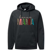 Cute Bonus Mama Leopard Pattern Performance Fleece Hoodie