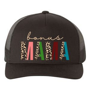 Cute Bonus Mama Leopard Pattern Yupoong Adult 5-Panel Trucker Hat