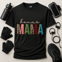 Cute Bonus Mama Leopard Pattern Cooling Performance Crew T-Shirt