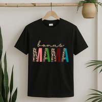 Cute Bonus Mama Leopard Pattern T-Shirt