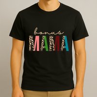 Cute Bonus Mama Leopard Pattern T-Shirt