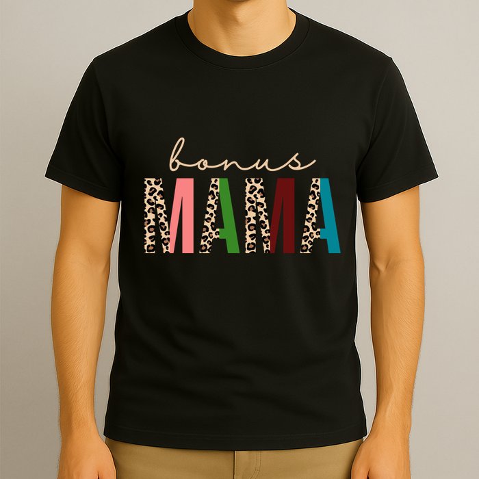 Cute Bonus Mama Leopard Pattern T-Shirt