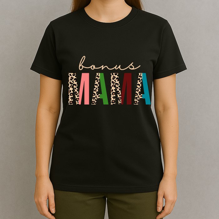 Cute Bonus Mama Leopard Pattern T-Shirt