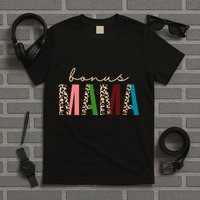 Cute Bonus Mama Leopard Pattern T-Shirt
