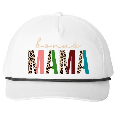 Cute Bonus Mama Leopard Pattern Snapback Five-Panel Rope Hat