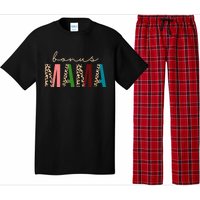 Cute Bonus Mama Leopard Pattern Pajama Set