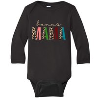 Cute Bonus Mama Leopard Pattern Baby Long Sleeve Bodysuit